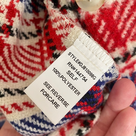 Oversized red, white and blue sweater jacket - Picture 5 of 7